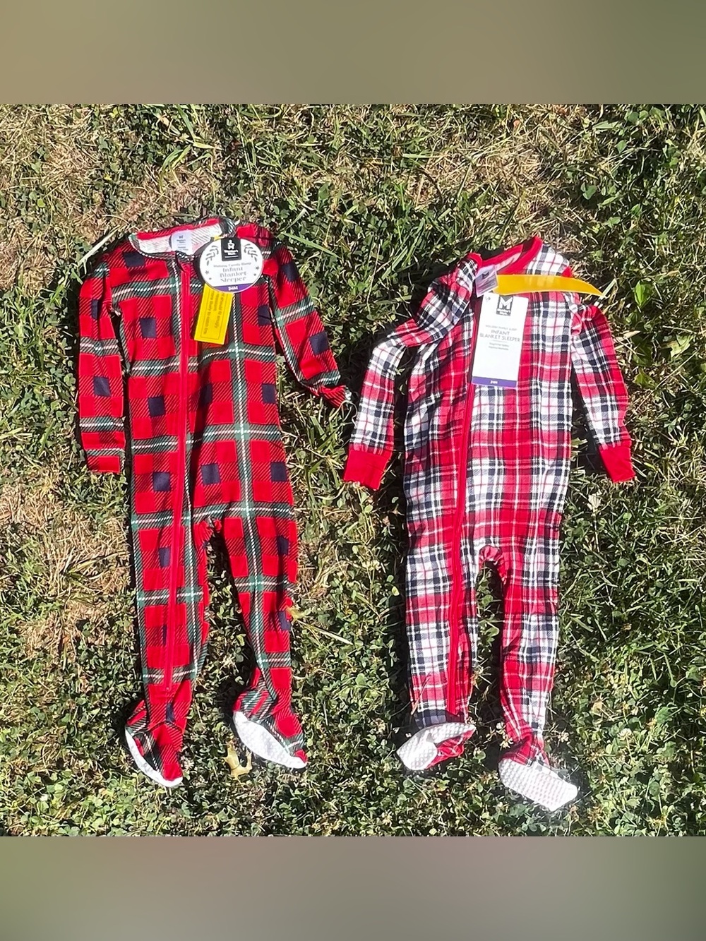 MEMBER’S MARK BUNDLE OF 2 HOLIDAY INFANT SLEEPERS 24 MONTHS NEW NWT
